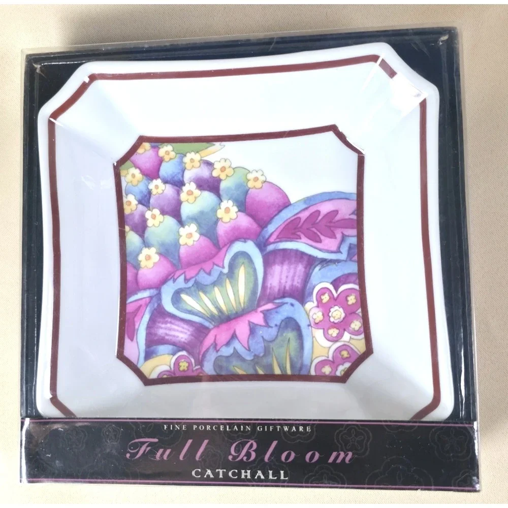 Baum Brothers Full Bloom Fine Porcelain Catchall Entryway Hallway Dish Boxed